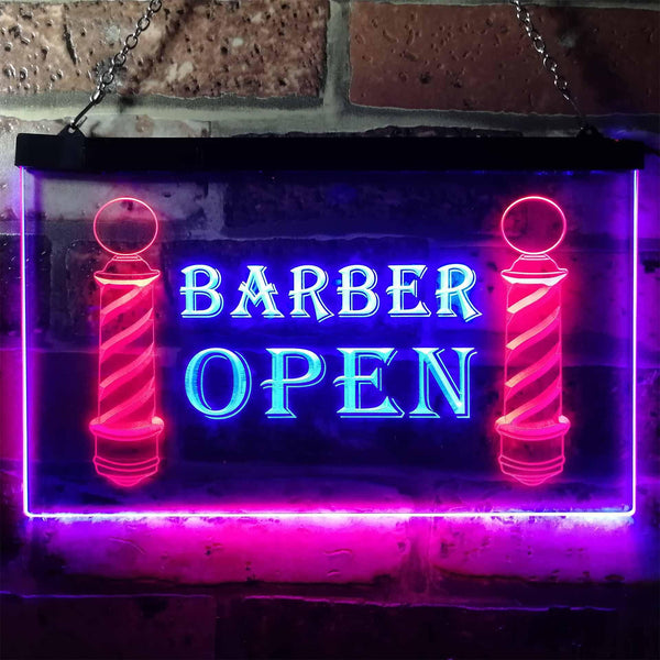 ADVPRO Open Barber Walk Ins Welcome Dual Color LED Neon Sign st6-i0044 - Red & Blue
