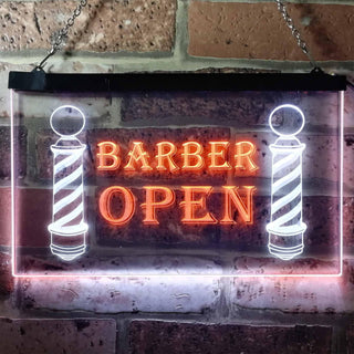 ADVPRO Open Barber Walk Ins Welcome Dual Color LED Neon Sign st6-i0044 - White & Orange