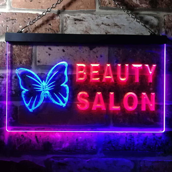 ADVPRO Beauty Salon Butterfly Dual Color LED Neon Sign st6-i0045 - Blue & Red