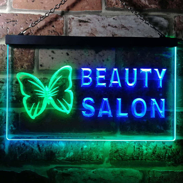 ADVPRO Beauty Salon Butterfly Dual Color LED Neon Sign st6-i0045 - Green & Blue