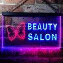 ADVPRO Beauty Salon Butterfly Dual Color LED Neon Sign st6-i0045 - Red & Blue