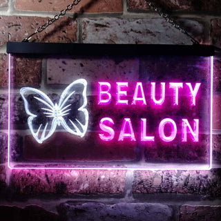 ADVPRO Beauty Salon Butterfly Dual Color LED Neon Sign st6-i0045 - White & Purple