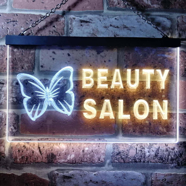 ADVPRO Beauty Salon Butterfly Dual Color LED Neon Sign st6-i0045 - White & Yellow