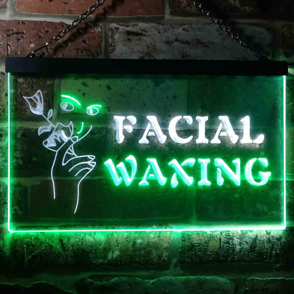 ADVPRO Facial Waxing Beauty Salon Dual Color LED Neon Sign st6-i0046 - White & Green