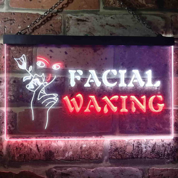 ADVPRO Facial Waxing Beauty Salon Dual Color LED Neon Sign st6-i0046 - White & Red