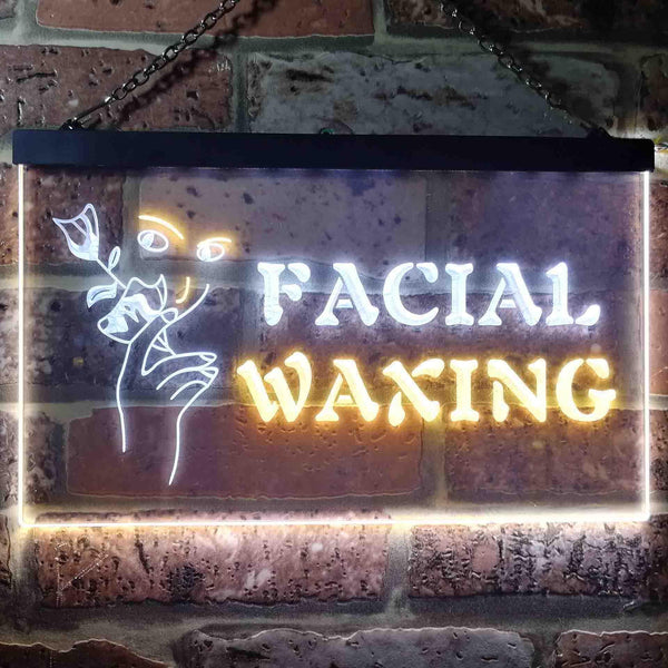 ADVPRO Facial Waxing Beauty Salon Dual Color LED Neon Sign st6-i0046 - White & Yellow