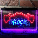 ADVPRO Guitar Rock n Roll Music Band Room Dual Color LED Neon Sign st6-i0047 - Blue & Red