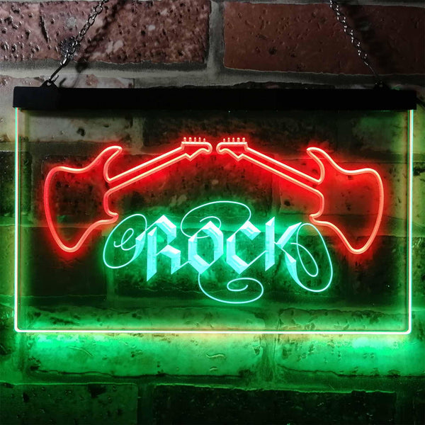 ADVPRO Guitar Rock n Roll Music Band Room Dual Color LED Neon Sign st6-i0047 - Green & Red