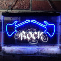 ADVPRO Guitar Rock n Roll Music Band Room Dual Color LED Neon Sign st6-i0047 - White & Blue