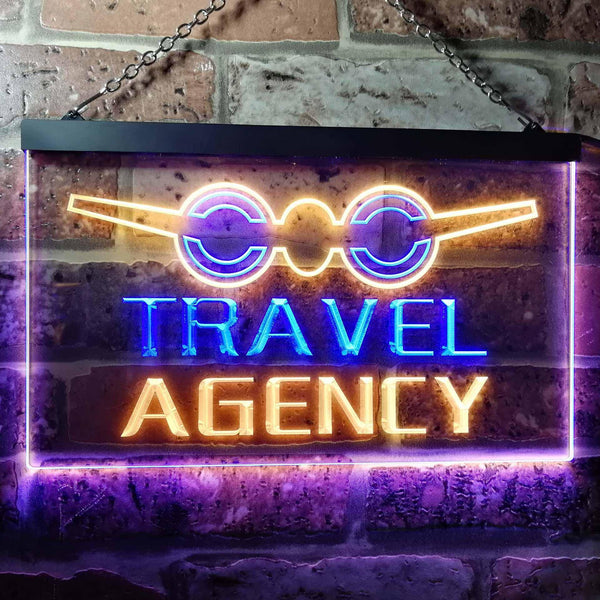 ADVPRO Travel Agency Dual Color LED Neon Sign st6-i0048 - Blue & Yellow