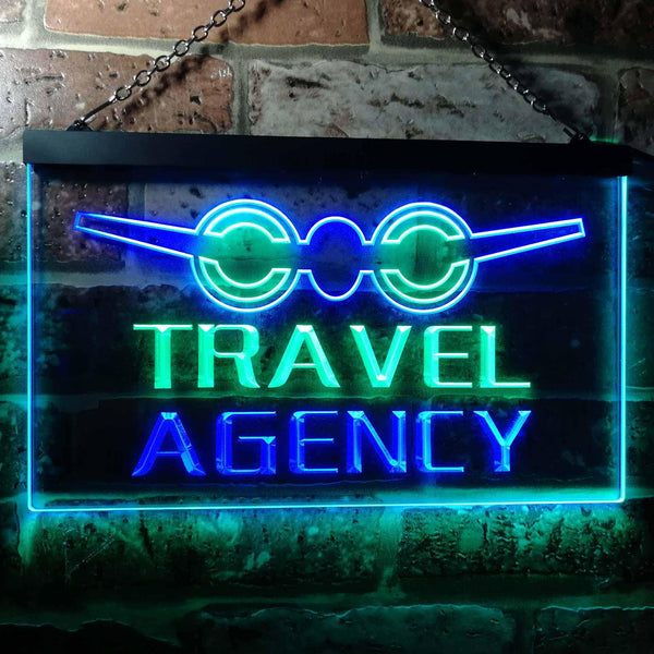 ADVPRO Travel Agency Dual Color LED Neon Sign st6-i0048 - Green & Blue