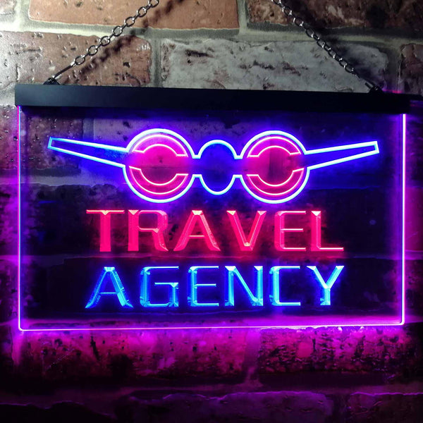 ADVPRO Travel Agency Dual Color LED Neon Sign st6-i0048 - Red & Blue