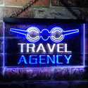 ADVPRO Travel Agency Dual Color LED Neon Sign st6-i0048 - White & Blue