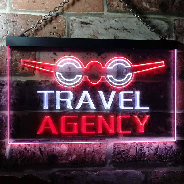 ADVPRO Travel Agency Dual Color LED Neon Sign st6-i0048 - White & Red