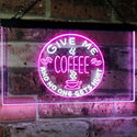 ADVPRO Give Me Coffee & No One Gets Hurt Decoration Shop Dual Color LED Neon Sign st6-i0058 - White & Purple