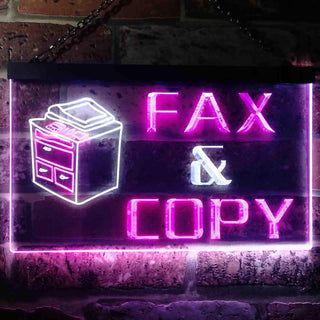 ADVPRO Fax & Copy Shop Dual Color LED Neon Sign st6-i0064 - White & Purple