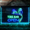 ADVPRO Tiki Bar Open Parrot Dual Color LED Neon Sign st6-i0067 - Green & Blue