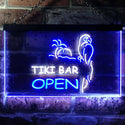 ADVPRO Tiki Bar Open Parrot Dual Color LED Neon Sign st6-i0067 - White & Blue