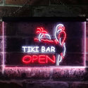 ADVPRO Tiki Bar Open Parrot Dual Color LED Neon Sign st6-i0067 - White & Red
