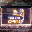 ADVPRO Tiki Bar Open Parrot Dual Color LED Neon Sign st6-i0067 - White & Yellow