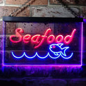 ADVPRO Seafood Fish Restaurant Dual Color LED Neon Sign st6-i0070 - Blue & Red