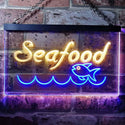 ADVPRO Seafood Fish Restaurant Dual Color LED Neon Sign st6-i0070 - Blue & Yellow