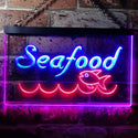 ADVPRO Seafood Fish Restaurant Dual Color LED Neon Sign st6-i0070 - Red & Blue