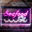 ADVPRO Seafood Fish Restaurant Dual Color LED Neon Sign st6-i0070 - White & Purple