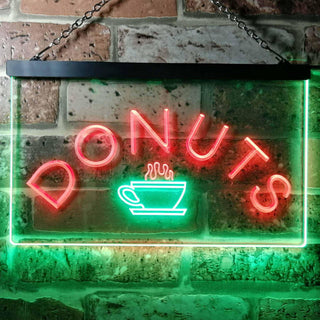 ADVPRO Donuts Coffee Shop Dual Color LED Neon Sign st6-i0072 - Green & Red