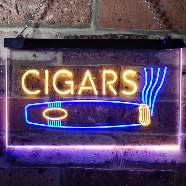 ADVPRO Cigars Room Shop VIP Dual Color LED Neon Sign st6-i0073 - Blue & Yellow