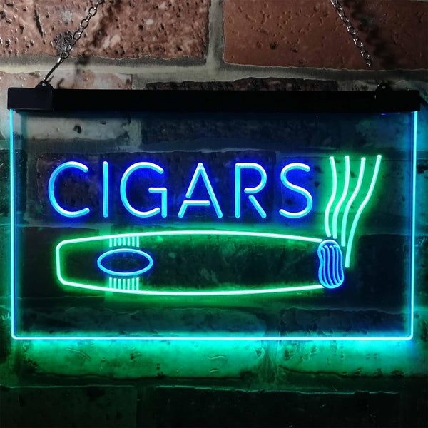 ADVPRO Cigars Room Shop VIP Dual Color LED Neon Sign st6-i0073 - Green & Blue