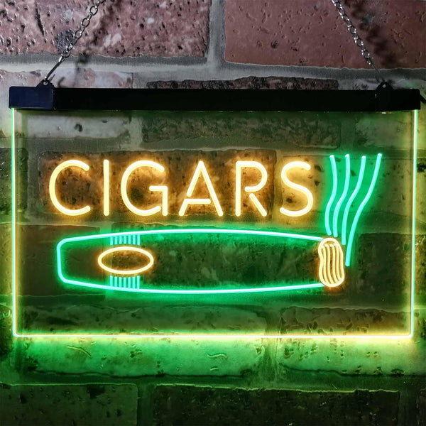 ADVPRO Cigars Room Shop VIP Dual Color LED Neon Sign st6-i0073 - Green & Yellow