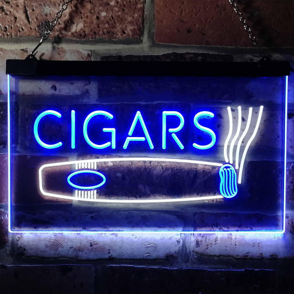 ADVPRO Cigars Room Shop VIP Dual Color LED Neon Sign st6-i0073 - White & Blue