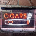 ADVPRO Cigars Room Shop VIP Dual Color LED Neon Sign st6-i0073 - White & Orange