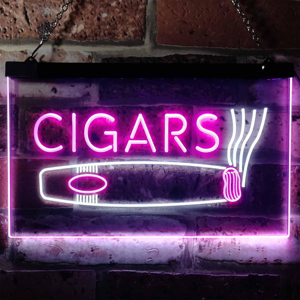 ADVPRO Cigars Room Shop VIP Dual Color LED Neon Sign st6-i0073 - White & Purple