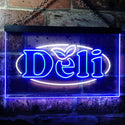 ADVPRO Deli Cafe Dual Color LED Neon Sign st6-i0077 - White & Blue