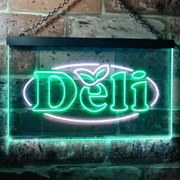 ADVPRO Deli Cafe Dual Color LED Neon Sign st6-i0077 - White & Green