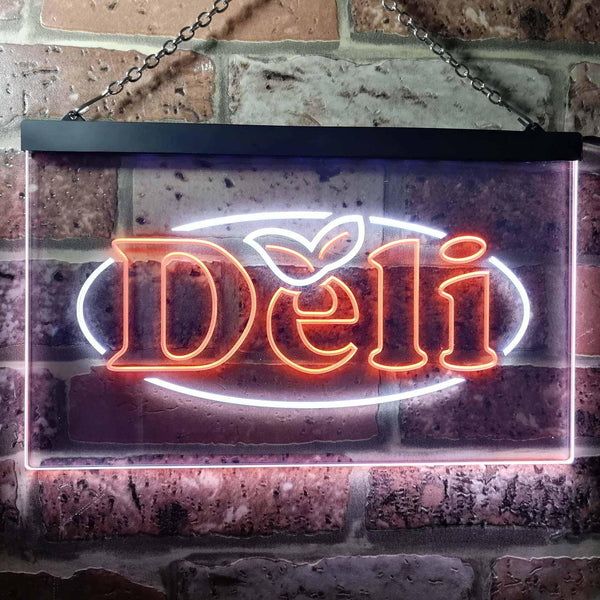 ADVPRO Deli Cafe Dual Color LED Neon Sign st6-i0077 - White & Orange