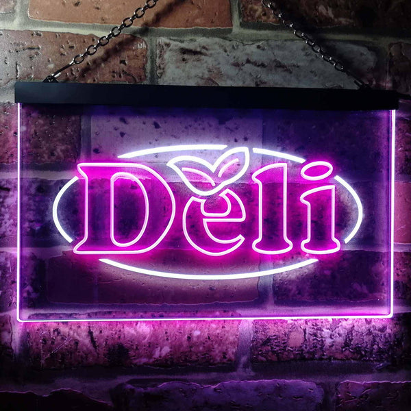 ADVPRO Deli Cafe Dual Color LED Neon Sign st6-i0077 - White & Purple