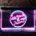 ADVPRO Cocktails & Dreams Bar Decoration Dual Color LED Neon Sign st6-i0079 - White & Purple