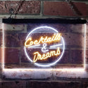 ADVPRO Cocktails & Dreams Bar Decoration Dual Color LED Neon Sign st6-i0079 - White & Yellow