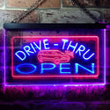 ADVPRO Drive Thru Open Dual Color LED Neon Sign st6-i0088 - Red & Blue