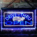 ADVPRO Drive Thru Open Dual Color LED Neon Sign st6-i0088 - White & Blue