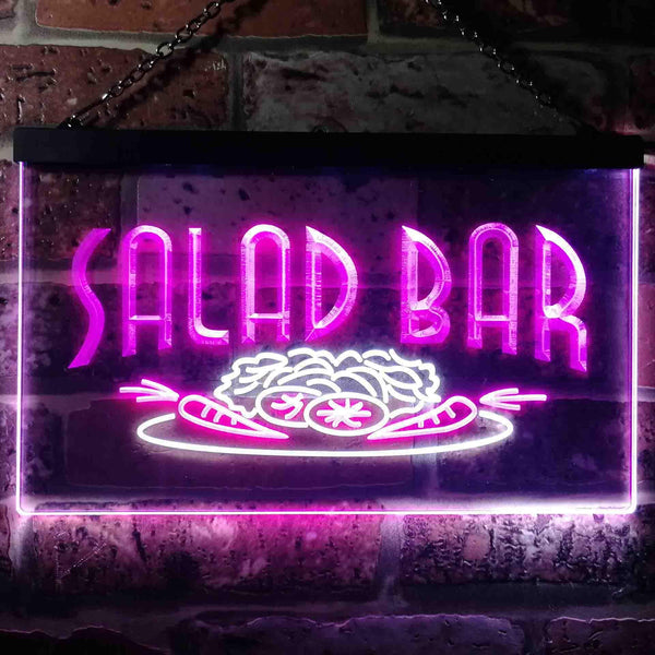 ADVPRO Salad Bar Dual Color LED Neon Sign st6-i0089 - White & Purple