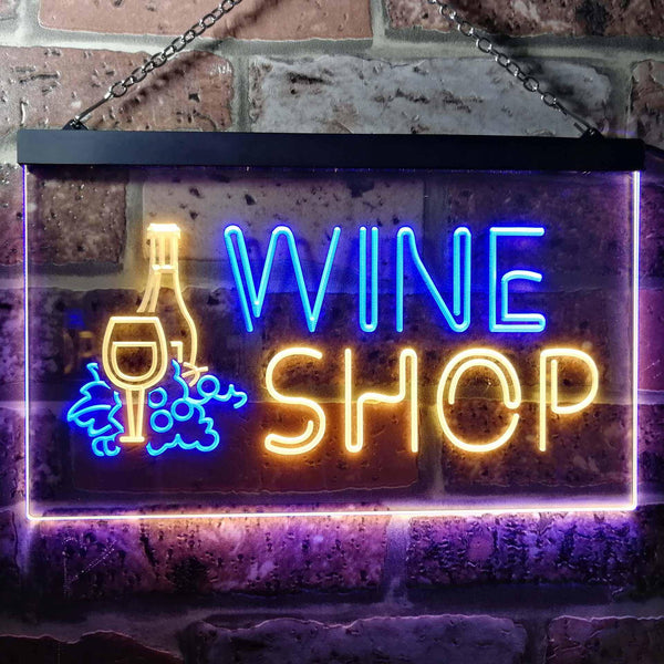 ADVPRO Wine Shop Bar Pub Dual Color LED Neon Sign st6-i0091 - Blue & Yellow