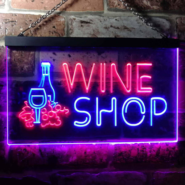 ADVPRO Wine Shop Bar Pub Dual Color LED Neon Sign st6-i0091 - Red & Blue