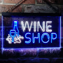 ADVPRO Wine Shop Bar Pub Dual Color LED Neon Sign st6-i0091 - White & Blue