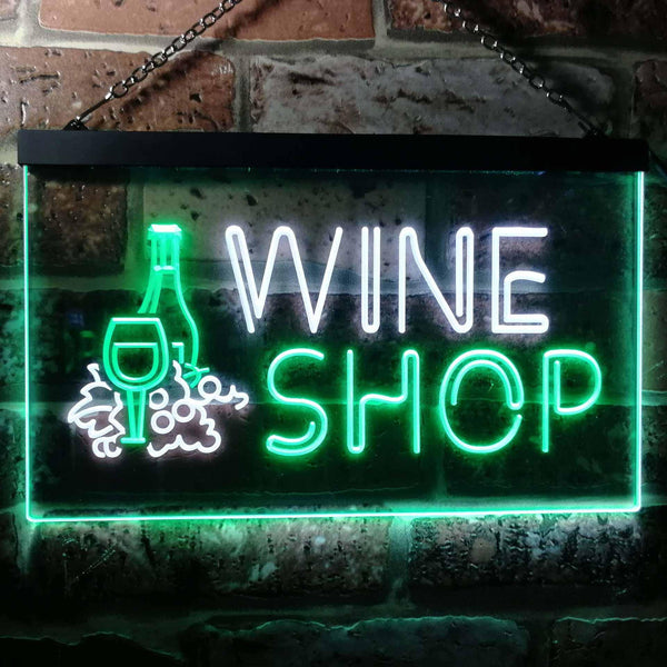 ADVPRO Wine Shop Bar Pub Dual Color LED Neon Sign st6-i0091 - White & Green