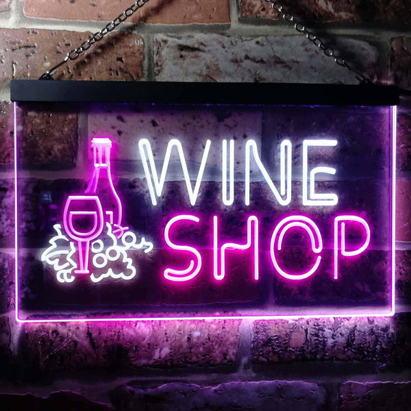 ADVPRO Wine Shop Bar Pub Dual Color LED Neon Sign st6-i0091 - White & Purple