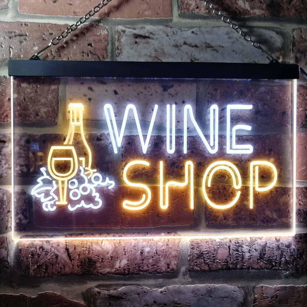 ADVPRO Wine Shop Bar Pub Dual Color LED Neon Sign st6-i0091 - White & Yellow